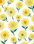 Yellow Daisy Floral Pattern Rug