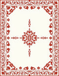 Red Floral Bordered Elegant Design Rug