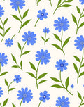 Blue Floral Patterned Garden Design Rug