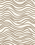 Abstract Wavy Brown Line Pattern Rug