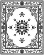 Black White Intricate Floral Mandala Rug