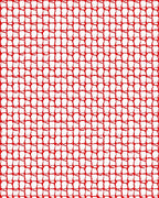 Bold Red Abstract Grid Pattern Rug
