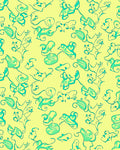 Whimsical Teal Botanical Swirl Design Rug