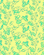 Whimsical Teal Botanical Swirl Design Rug