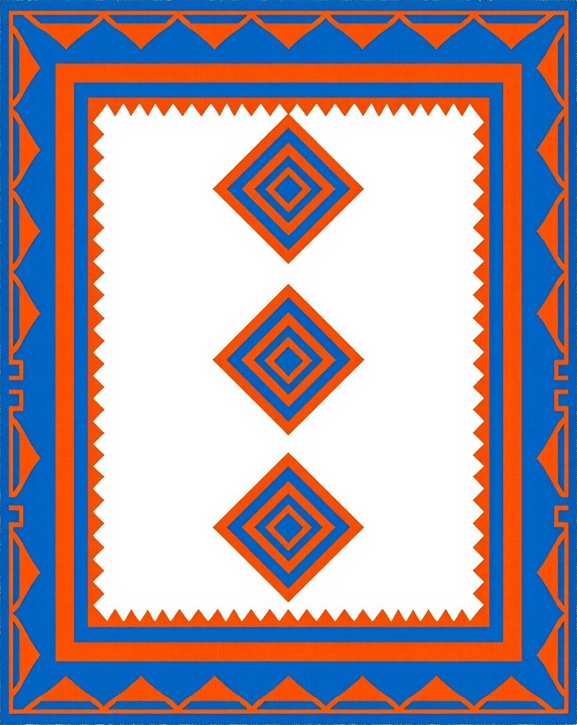 Bold Diamond Patterned Runner Design Rug