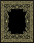 Elaborate Golden Scroll Border Rug