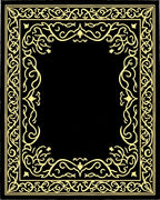 Elaborate Golden Scroll Border Rug