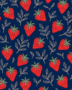 Red Strawberry Leaf Delightful Pattern Rug