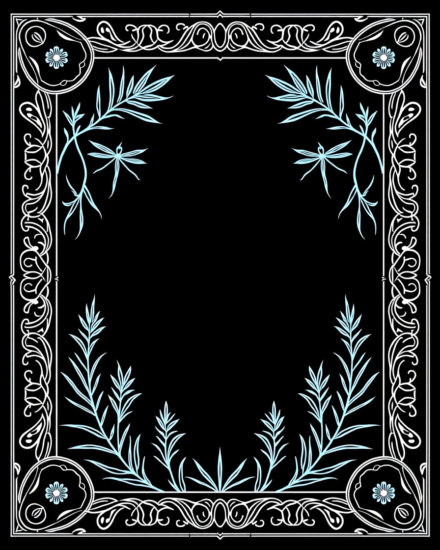 Ornate Floral Frame Design Rug