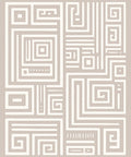 Taupe Abstract Geometric Maze Rug