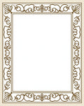 Vintage Scrollwork Elegant Border Design Rug