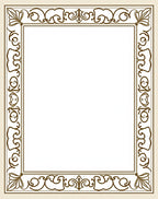 Vintage Scrollwork Elegant Border Design Rug