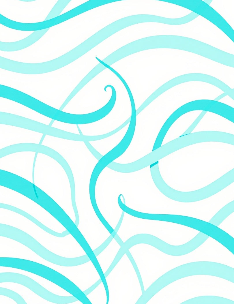 Turquoise Swirl Abstract Pattern Rug