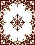 Ornate Damask Floral Pattern Rug