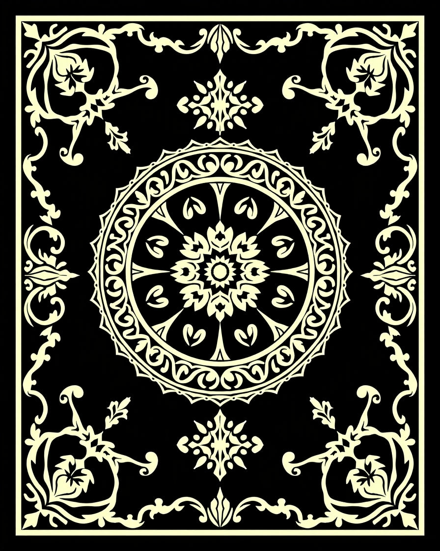 Elegant Mandala Ornament Pattern Rug