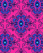 Vivid Floral Damask Pattern Rug