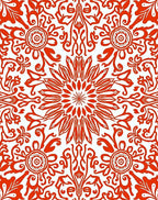 Intricate Red Floral Mandala Design Rug