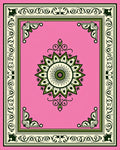 Pink Floral Geometric Medallion Rug