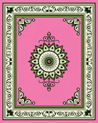 Pink Floral Geometric Medallion Rug