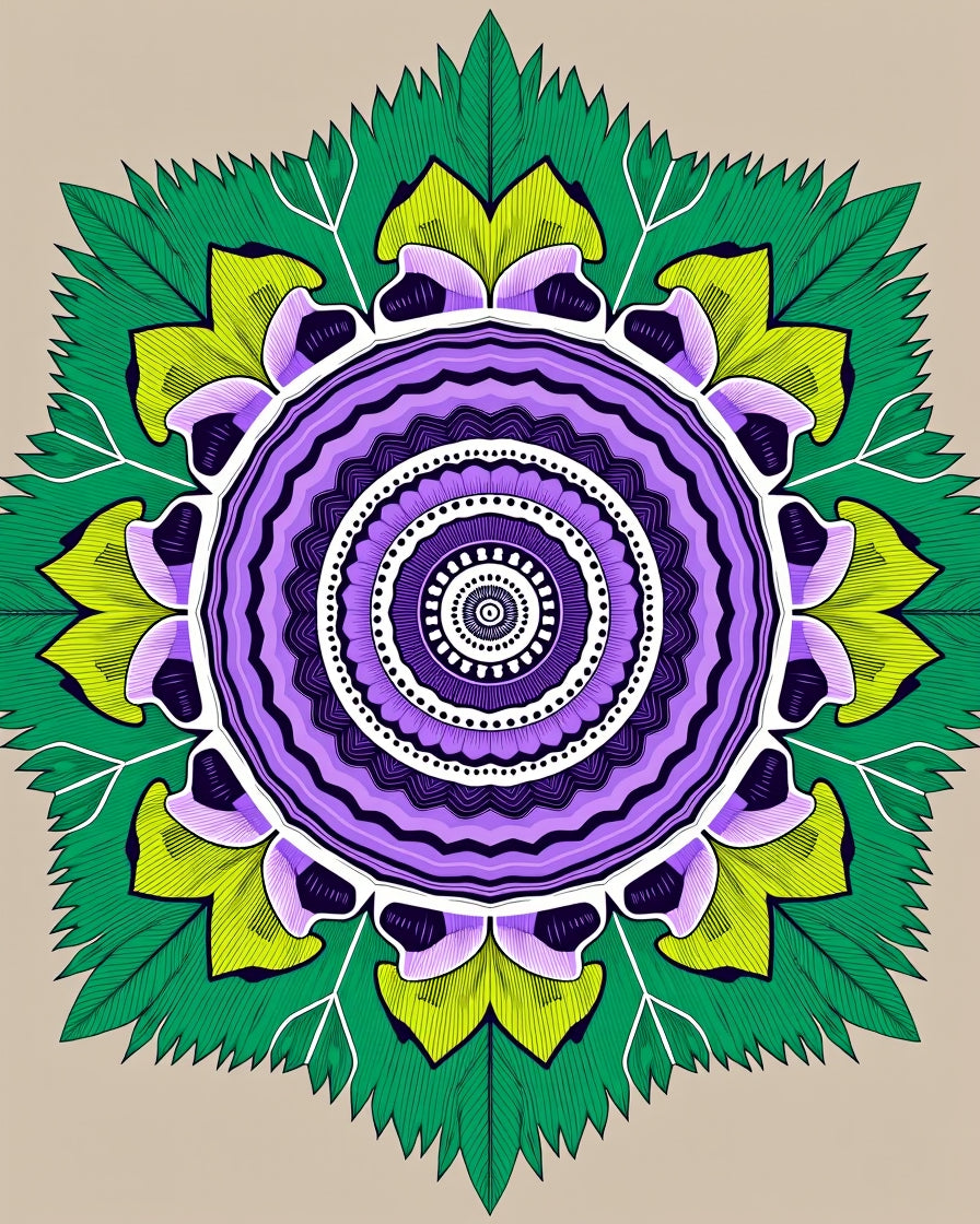 Vibrant Floral Mandala Design Rug
