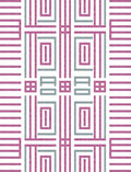 Geometric Pink Teal Grid Pattern Rug