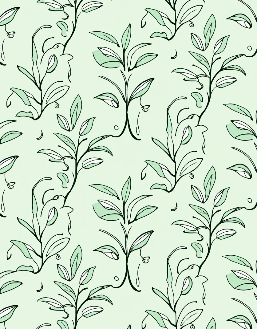 Delicate Leaf Vine Pattern Rug
