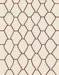Crimson Geometric Network Pattern Rug