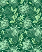 Light Green Tropical Leaf Pattern Rug