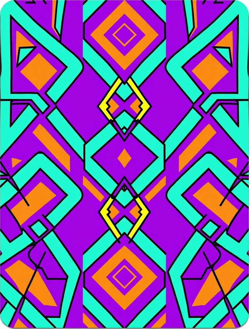 Vibrant Purple Geometric Tribal Pattern Rug
