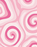 Pink Swirl Abstract Wave Pattern Rug