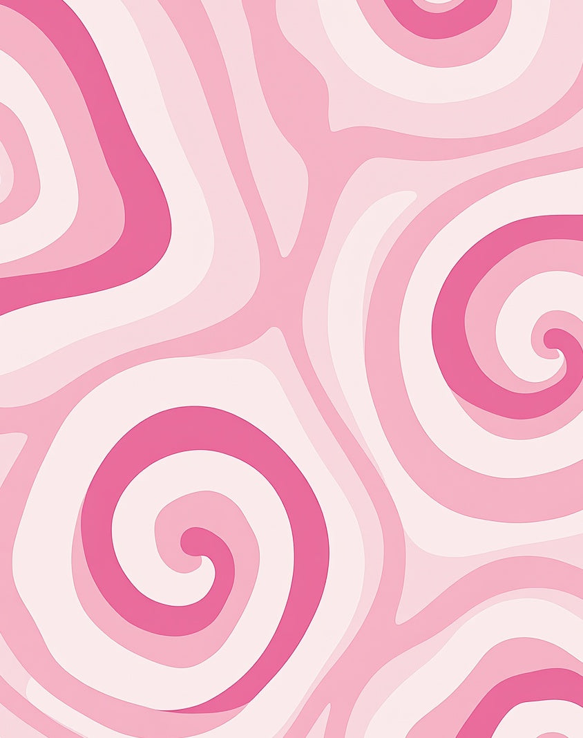Pink Swirl Abstract Wave Pattern Rug