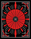 Red Sunburst Geometric Pattern Rug