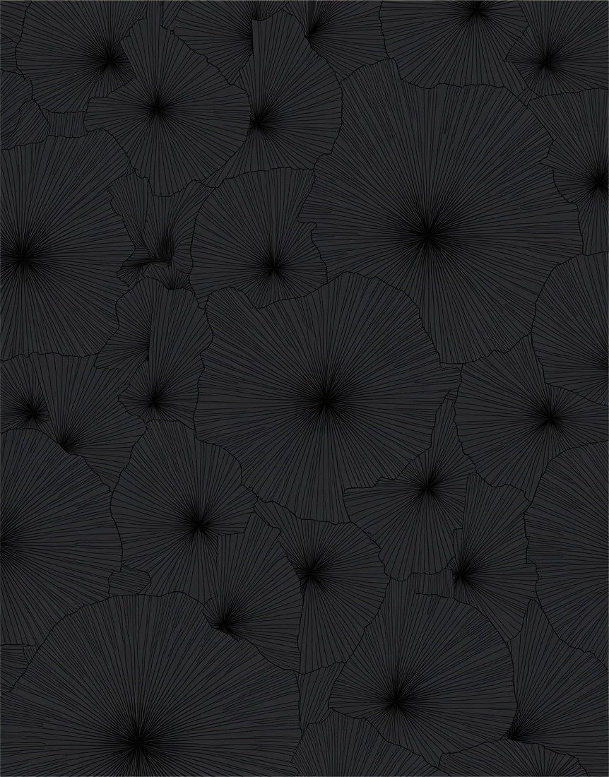 Dark Floral Sunburst Motif Rug