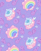 Whimsical Pastel Cloud Rainbow Pattern Rug