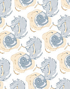Soft Swirl Organic Blue Beige Pattern Rug