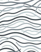Abstract Wavy Lines Natural Tone Rug