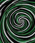 Green And White Swirling Lines Rug