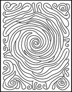 Abstract Swirl Wave Pattern Rug