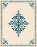 Ornate Blue Floral Timeless Design Rug