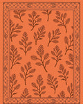 Orange Branch Pattern Print Rug