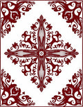 Elegant Crimson Vine Mandala Design Rug