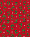 Christmas Scarlet Poinsettia Snowflake Scatter Rug