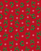 Christmas Scarlet Poinsettia Snowflake Scatter Rug