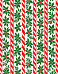 Red White Striped Holly Berry Branches Rug