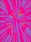 Vibrant Pink Exploding Line Pattern Rug