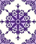 Ornate Purple Floral Mandala Design Rug