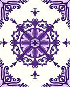 Ornate Purple Floral Mandala Design Rug