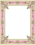 Pink and Yellow Ornate Floral Border Rug