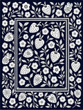 Whimsical White Strawberry Floral Pattern Rug
