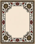 Ornate Floral Border Design Rug